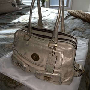 Coach Legacy Peyton Metallic Leather Satchel